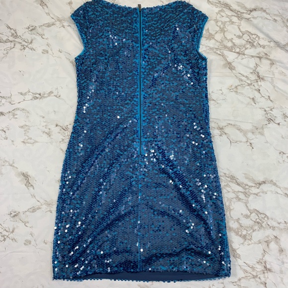 Marc New York Blue Cowl-Neck Sequined Dress - Picture 6 of 6